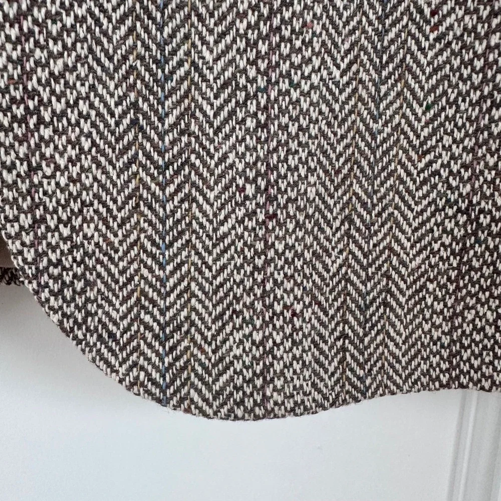 Vintage Macy's 90s Herringbone Wool Silk‎ Blazer Donegal Tweed Japan Men's 44R
